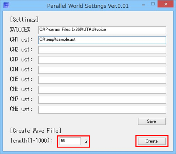 pwsettings screenshot, create file